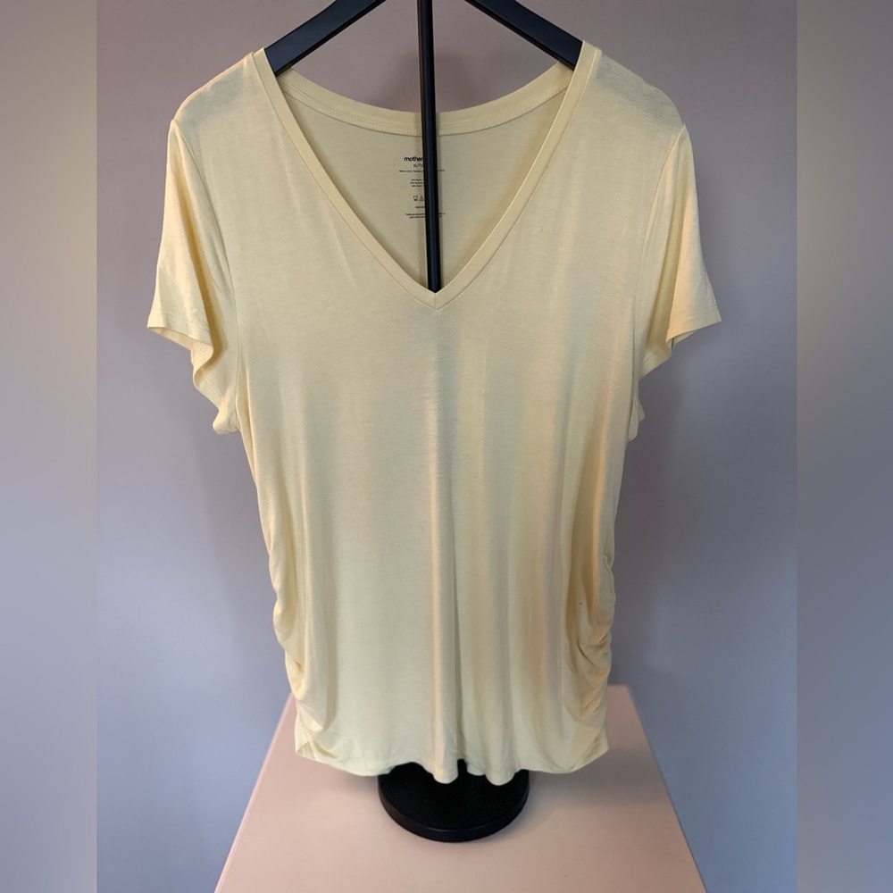 Motherhood Light Yellow V-Neck Tee